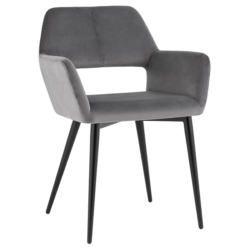 Стул с подлокотниками серый NEASAN STOOL Серый Черный Стул с подлокотниками серый NEASAN STOOL Серый Черный в Саратове | Loft Concept