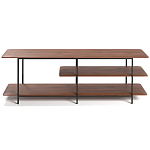 ТВ-тумба с полками из массива ореха Derick Wooden TV Stand варинант исполнения - 1 | Loft Concept в Саратове