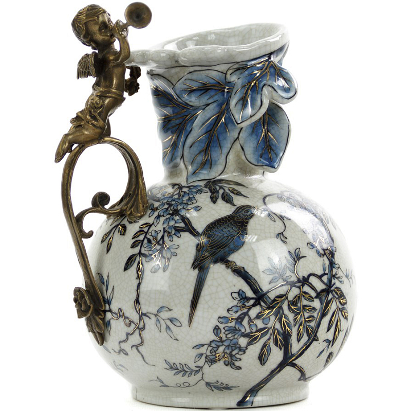 Ваза Blue and Bronze Angel Holder Белый Бронза Синий Ваза Blue and Bronze Angel Holder Белый Бронза Синий в Саратове | Loft Concept
