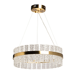 Люстра круглая золотого цвета с прозрачными рельефными стеклянными вставками Textured Glass Chandelier варинант исполнения - 2 | Loft Concept в Саратове