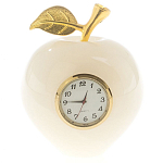 Часы настольные в виде яблока из натурального камня Оникс Stone Clock варинант исполнения - 3 | Loft Concept в Саратове