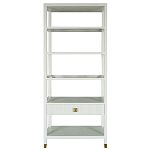 Стеллаж Elsa Dreams White со стеклянными полками и ящиком варинант исполнения - 6 | Loft Concept в Саратове