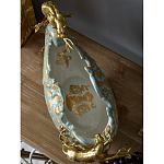 Чаша голубого цвета с оранментом и и бронзовыми фигурами леопардов Eden Garden варинант исполнения - 9 | Loft Concept в Саратове