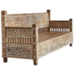 Скамья с резным декором из массива манго Grey Mango Collection Bench L варинант исполнения - 1 | Loft Concept в Саратове