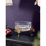 Чаша из прозрачного стекла на бронзовых ножках в виде стрекоз Eden Garden варинант исполнения - 2 | Loft Concept в Саратове