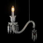 Подвесной светильник стеклянный в виде канделябра Curved Glass Chandelier варинант исполнения - 4 | Loft Concept в Саратове