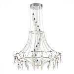 Люстра подвесная из металла с хрустальными прозрачными подвесками Quasar 81 варинант исполнения - 9 | Loft Concept в Саратове