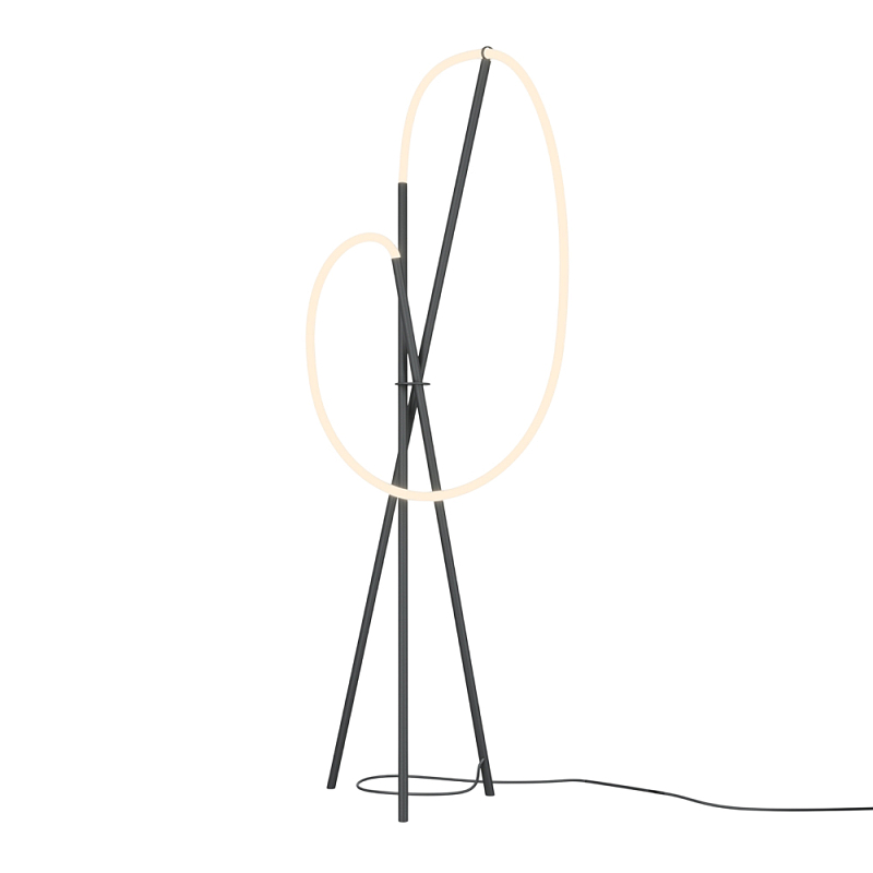 Напольный светильник Crochet 3000К 36Вт Черный Латунь в Саратове | Loft Concept 