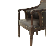 Кресло кожаное на 4-х деревянных ножках из массива березы Ethan Armchair brown варинант исполнения - 4 | Loft Concept в Саратове