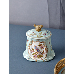 Шкатулка голубого цвета с рисунком и состаренным эффектом Eden Garden варинант исполнения - 3 | Loft Concept в Саратове