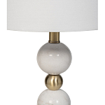 Лампа настольная с каркасом из мраморных шаров и белым абажуром Floor lamp Jewelry варинант исполнения - 2 | Loft Concept в Саратове