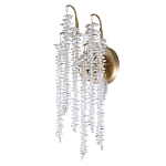 Бра с хрустальными прозрачными подвесками и круглым основанием золотого цвета FAIRYTREE Light варинант исполнения - 1 | Loft Concept в Саратове