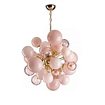 Люстра розовые шары на золотом каркасе Pink Light Bubbles варинант исполнения - 1 | Loft Concept в Саратове