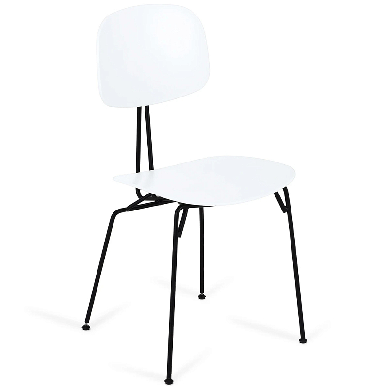 Стул на металлических ножках Travis Chair White Белый Черный в Саратове | Loft Concept 