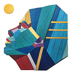 Арт объект на стену из нитей Девушка и Солнце wall panel Girl and Sun варинант исполнения - 2 | Loft Concept в Саратове