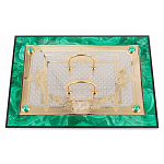 Настольный письменный набор из малахита и долерита с декором в виде герба России Leader Organizer варинант исполнения - 4 | Loft Concept в Саратове