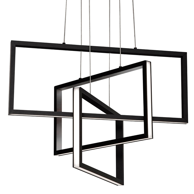 Люстра светодиодная прямоугольная LED Chandelier Rectangular Черный Белый Люстра светодиодная прямоугольная LED Chandelier Rectangular Черный Белый в Саратове | Loft Concept