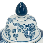 Ваза с крышкой и голубым цветочным рисунком на белом фоне Blue & White Ornament варинант исполнения - 3 | Loft Concept в Саратове