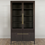 Витрина Primo со стеклянными фасадами и буфетом шпон Темный орех варинант исполнения - 2 | Loft Concept в Саратове