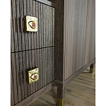 Большой шкаф с витриной Elsa Dreams Walnut варинант исполнения - 4 | Loft Concept в Саратове