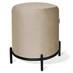 Банкетка круглая бежевый велюр на 4-х металлических ножках черного цвета SANJAY варинант исполнения - 1 | Loft Concept в Саратове