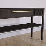 Дизайнерская Консоль с полкой и ящиком Primo Темный орех варинант исполнения - 3 | Loft Concept в Саратове