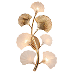 Бра в виде ветви с листьями белого и золотистого цвета Ariane Wall Lamp варинант исполнения - 1 | Loft Concept в Саратове