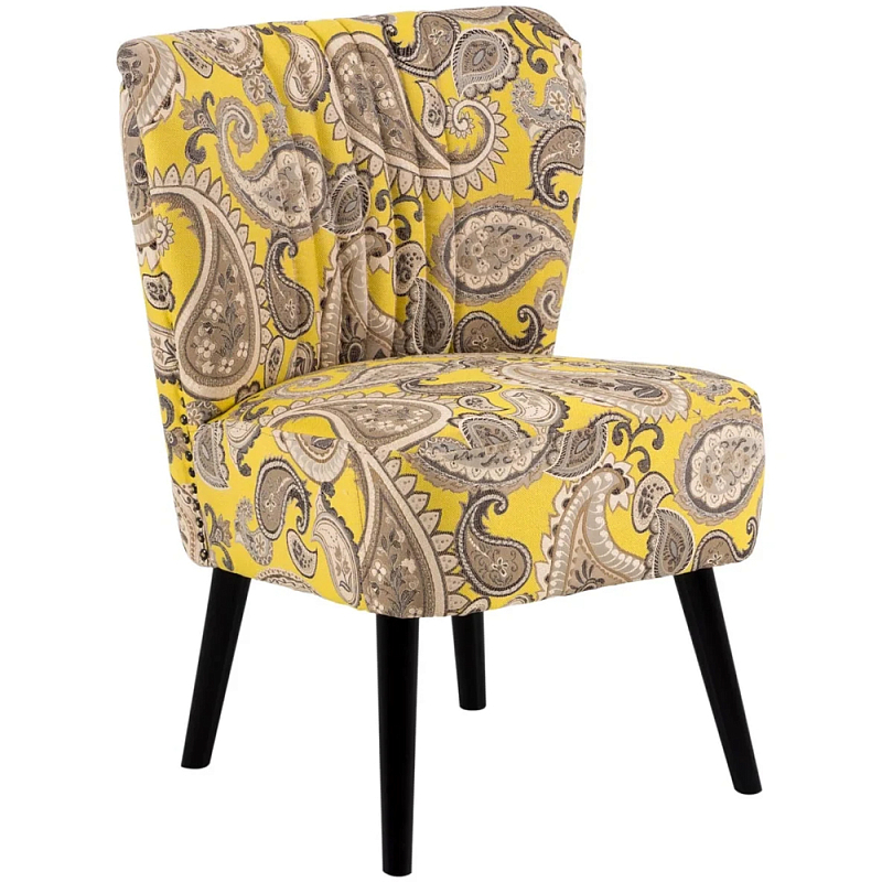 Кресло Harper Paisley Armchair Yellow Желтый Бежевый Черный Кресло Harper Paisley Armchair Yellow Желтый Бежевый Черный в Саратове | Loft Concept