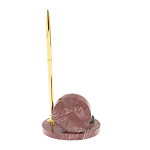 Часы настольные с шариковой металлической ручкой из натурального камня Stone Clock варинант исполнения - 6 | Loft Concept в Саратове