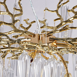 Люстра золотого цвета с декоративными ветками и длинными прозрачными стеклянными подвесами в форме сосулек Droplet Chandelier варинант исполнения - 8 | Loft Concept в Саратове