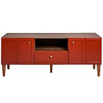 ТВ-тумба красная из массива бука с 2-мя дверками и ящиком Wenge Light варинант исполнения - 2 | Loft Concept в Саратове