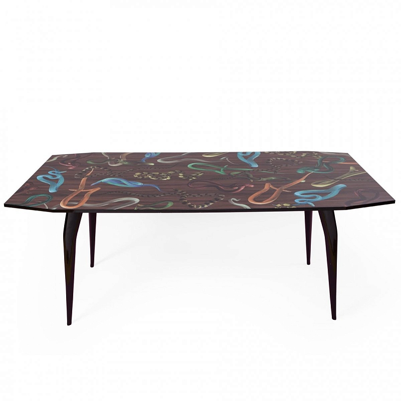 Обеденный стол Seletti Table Snakes On Wood Черный Мульти Обеденный стол Seletti Table Snakes On Wood Черный Мульти в Саратове | Loft Concept
