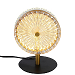 Настольная лампа с плафоном из рельефного стекла Peony Glass Bronze  варинант исполнения - 1 | Loft Concept в Саратове