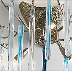 Бра с ветвистым каркасом из металла и подвесками из стекла Droplet Chandelier варинант исполнения - 3 | Loft Concept в Саратове