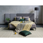 Кровать с большим мягким изголовьем Unity Grey Bed варинант исполнения - 6 | Loft Concept в Саратове