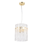 Подвесной светильник цилиндрической формы с текстурными стеклянными элементами Textured Glass Chandelier варинант исполнения - 2 | Loft Concept в Саратове