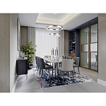 Люстра с двумя кольцами цвета хром и прозрачными хрустальными шарами по периметру Sacramento Transparent Balls Chandelier варинант исполнения - 11 | Loft Concept в Саратове