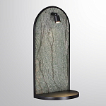 Настенный светильник зеленого цвета с черной рамкой овальной формы с полкой Herbarium  варинант исполнения - 1 | Loft Concept в Саратове