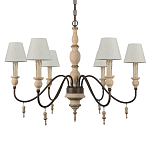 Люстра на металлическом основании с 6-ю белыми тканевыми абажурами Terrain варинант исполнения - 5 | Loft Concept в Саратове