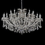 Люстра подвесная двухъярусная с 30-ю лампочками и прозрачными хрустальными подвесками на хромированном основании Crystal lamps варинант исполнения - 1 | Loft Concept в Саратове