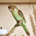 Подсвечник с двумя попугаями из фарфора на бронзовой ветке Eden Garden варинант исполнения - 3 | Loft Concept в Саратове