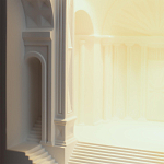 Встраиваемый в стену гипсовый светильник под покраску с арками и рельефными колоннами Antiquity Athena варинант исполнения - 9 | Loft Concept в Саратове