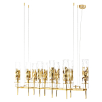 Люстра подвесная прямоугольная с 10-ю цилиндрическими плафонами LIAISON варинант исполнения - 1 | Loft Concept в Саратове