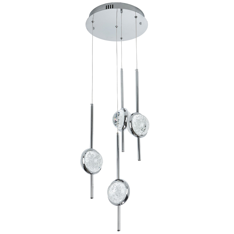 Люстра с 4-мя плафонами из хрустального шара Crystal Bubbles Chrome Hanging Lamp Прозрачный Хром Люстра с 4-мя плафонами из хрустального шара Crystal Bubbles Chrome Hanging Lamp Прозрачный Хром в Саратове | Loft Concept