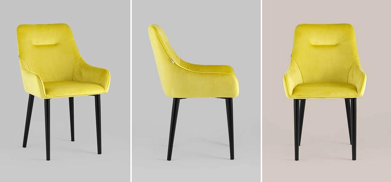 Стул Joan Chair Желтый Велюр Стул Joan Chair Желтый Велюр - Loft-Concept в Саратове