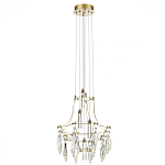 Люстра подвесная из металла с хрустальными подвесками прозрачного цвета Quasar 41 варинант исполнения - 5 | Loft Concept в Саратове