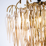 Люстра со стеклянными подвесками янтарного цвета Ambre Glass Chandelier 70 варинант исполнения - 2 | Loft Concept в Саратове