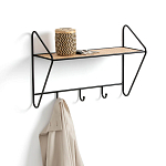 Настенная вешалка с полкой из ротанга Bourn Shelf-hanger варинант исполнения - 3 | Loft Concept в Саратове