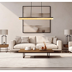 Подвесной светильник линейный из натурального камня Perfection of Geometry варинант исполнения - 8 | Loft Concept в Саратове