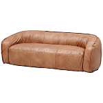 Трехместный диван с кожаной обивкой коричневый Coste Leather Sofa варинант исполнения - 2 | Loft Concept в Саратове